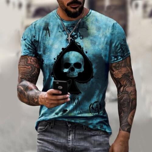Trend T-shirt Wear 3D Personality Skull Print T Shirts For Men Harajuku Casual Sports Tops Male Oversized Clothes Hip Hop Tops