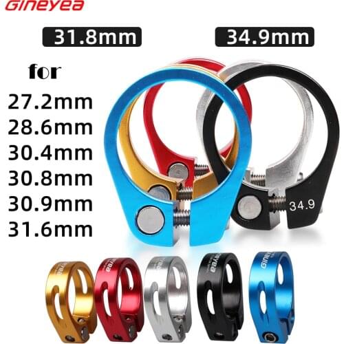 Gineyea 31.8 34.9 mm Lock Up Bike Seatpost Clamp Aluminum Alloy For Pipe Road MTB Bike 27.2 28.6 30.4 30.8 30.9 31.6 Seat Post