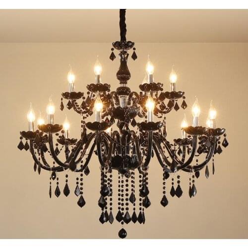 Modern crystal chandelier lighting for living room dinning room lustre Black Led Crystal Chandelier Kitchen hanglamp fixtures