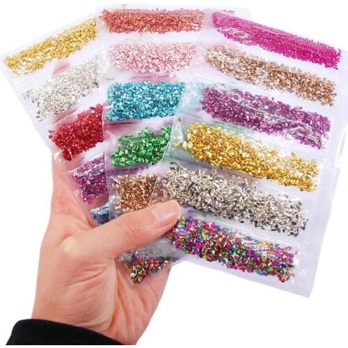 Crushed Stone Glass Artificial Crystal DIY Epoxy Resin Glue Filler Nail Fragment Decoration Crafts Color Sequins Accessories