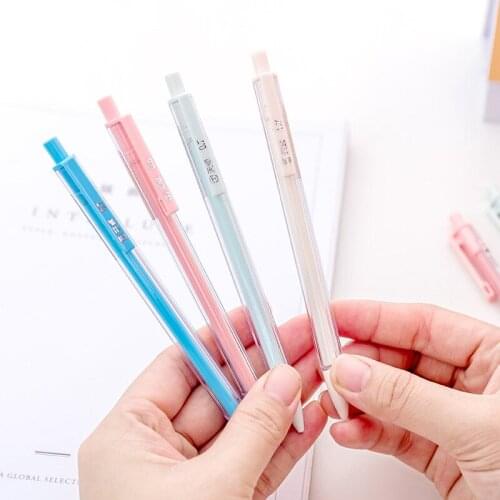 5Pcs Random 0.5mm 0.7mm Simple Plastic Transparent Mechanical Pencil Stationery Automatic Pencil Kids School Rewards Supply