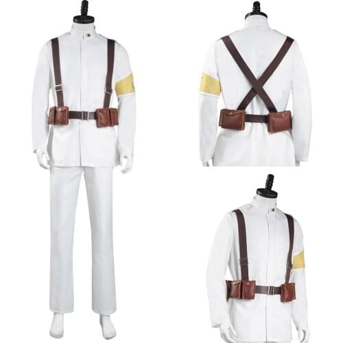 Shingeki no Kyojin Attack on Titan S4 Cosplay Marley Eldian Army White Uniform Outfits Halloween Carnival Costume