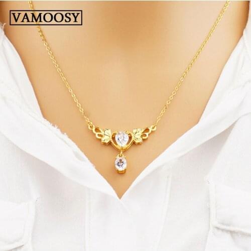 Fashion Jewelry Women Statement Necklaces & Pendants cryastal pure 24K gold Choker Necklace Bijoux Collier Femme Collares Mujer