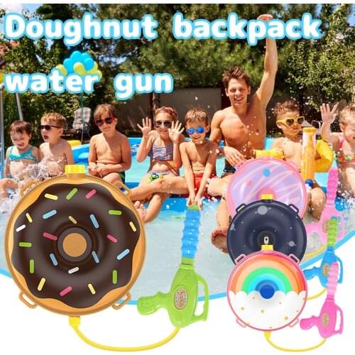 Cartoon Donuts Water Water spray toy Backpack Children Long Range Beach Play Toy Water Guns Sprayer for children Outdoor Toys