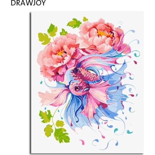 DRAWJOY Framed DIY Painting By Numbers Home Decor DIY Canvas Oil Painting of Animal For Living Room 40*50cm