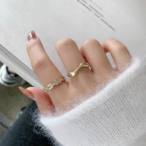 2021 Korea New Exquisite Simple Geometry Set Ring Fashion Temperament Versatile Ring Elegant Ladies Jewelry