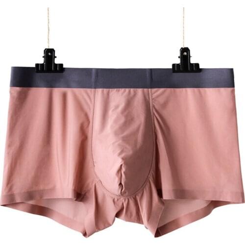 New Man Ice Silk Seamless Breathable Quick Dry Transparent Soft Boxers Ultra Thin High Elasticity U Convex Bag Mens Underwear