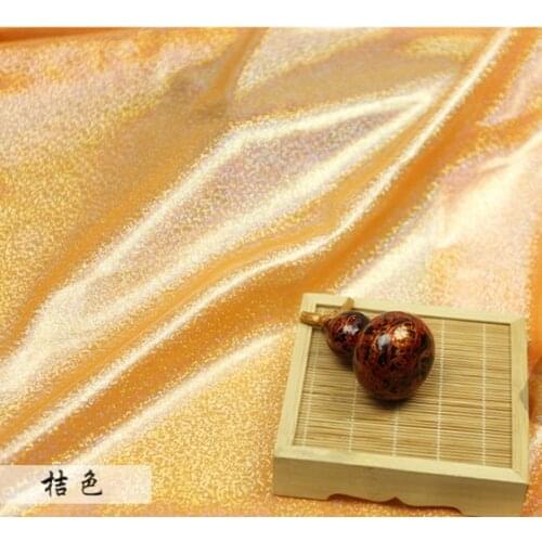 Orange Fabric Laser Stretch Knit Colorful Shiny Fabric Stage Wedding Decor Tissue patchwork paillettes fabric 150cm*50cm