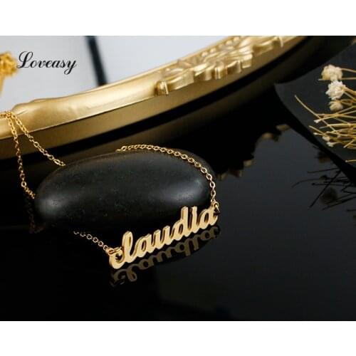 Claudia name necklace stainless steel 18K real gold necklace for womensPersonalized custom name jewelry gift