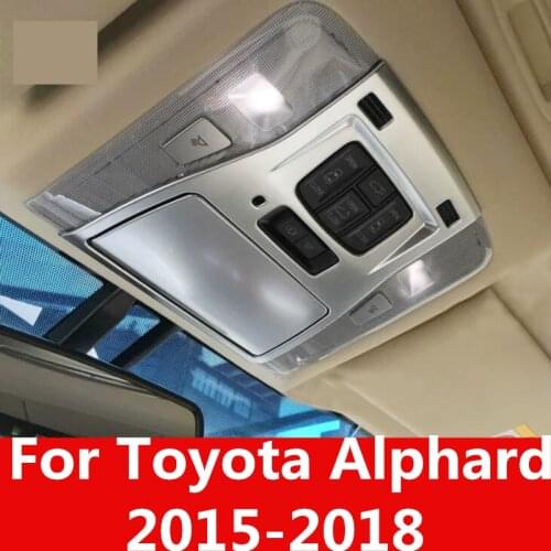 For Toyota Alphard 2015-2018 Front spare reading light decorative frame ABS Chrome Interior decoration Auto Accessories