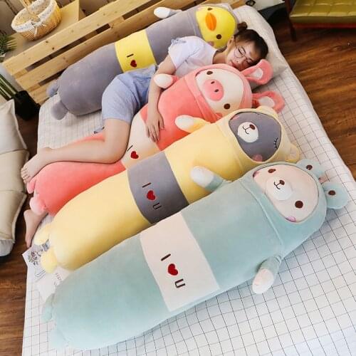 Plush Animals Cat Pig Dog Bear Duck Creative Long Soft Creative I Love You Pillow Kids Sleeping Pillow Plush Stuffed Lover Gift