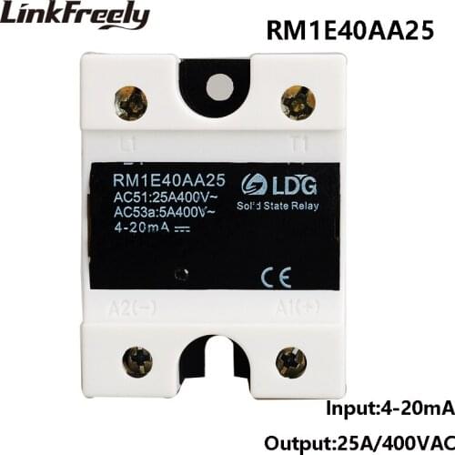 RM1E40AA25 Single Phase AC Solid State Relay,Industrial Analog Switching SSR 25A/42-440VAC,Isolation Voltage Regulator Relay