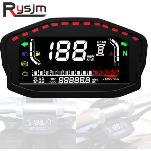 Motorcycle Speedometer For 1,2,4 Cylinders Universal LED LCD Digital Backlight Odometer For BMW Honda Ducati Kawasaki Yamaha
