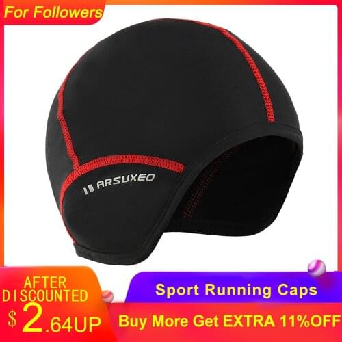 Sport Running Caps Warm Winter Caps Hat Men Women Windproof Outdoor Cycling Hat Bike Helmet Liner Running Skiing Cap