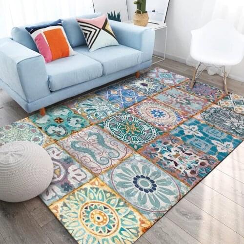 120x160 Retro Vintage Carpet Persian Carpet Living Room Bedroom Mat Anti-slip Area Carpet Absorbing Boho Moroccan Tabisstyle