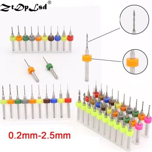 ZtDpLsd 0.2mm-2.5mm PCB Tungsten Carbide Micro Mini Drill Bit CNC Woodworking Glass Cutters Steel Circuit Board Machine