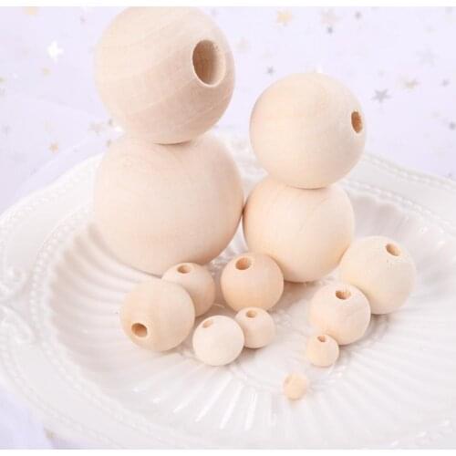1-2000Pcs DIY Natural Wooden Round Beads 3-50mm Lead-Free Balls Loose Wood Beads For Jewelry Making Handmade Accessories
