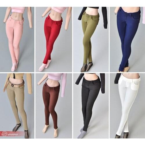 1/6 Female soldier slim elastic trend pencil pants model for 12 inch action figure