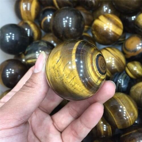 1 pcs drop shipping natural tiger eye crystal sphere reiki healing Golden Tigereye Orb crystal ball Home Decor Ball meditation
