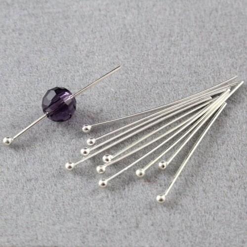 10pcs 20/30/40mm 925 Sterling Silver Ball Head Pins Needles For Beads Earring DIY Jewelry Making Accessories Findings Ornament