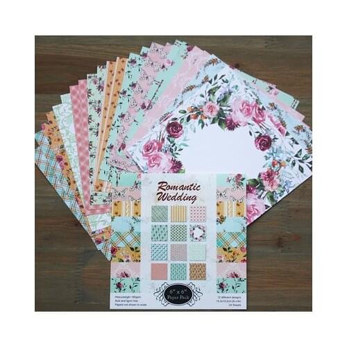 12 sheets Romantic Wedding Flowers scrapbook origami paper DIY Card Making Handmade Home deco gift Background arts and crafts