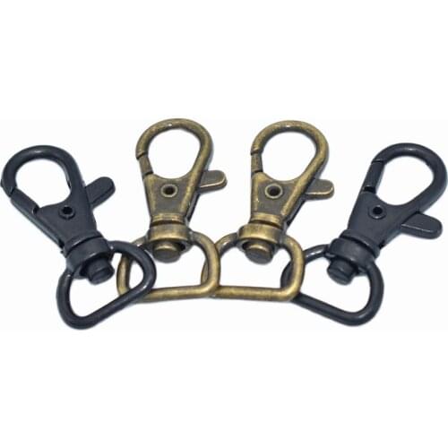 15mm Inner black bronze swivel clasp D Ring Lobster Clasp Claw Push Gate Trigger Clasps Swivel Snap Hooks for key backpack 10pcs