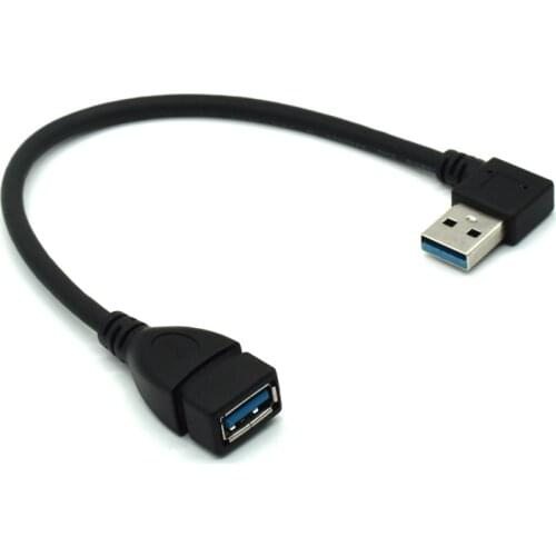 20Pcs USB 3.0 Right Angle 90 degree UP Down Left Right Extension Cable Male to Female Adapter Cord Length 15cm