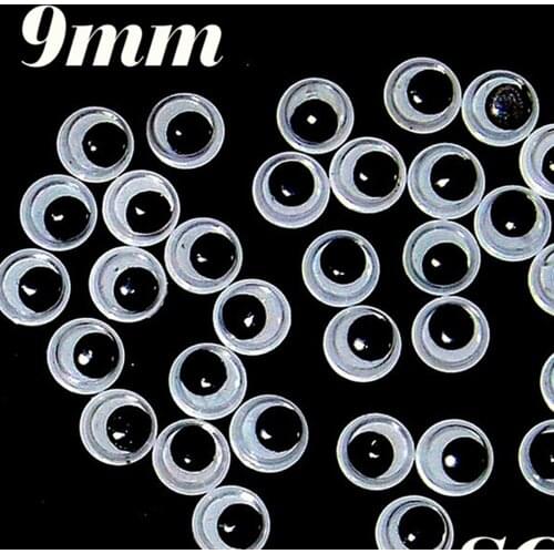 288pcs/lot New Free Shipping Size 9mm Movable Toy Eye googly eyes Plastic Eye Without Self-adhesive