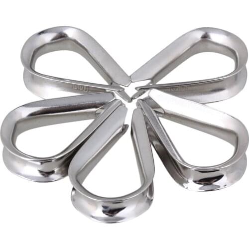 5x M10 304 Stainless Steel Thimble Marine Boat for Wire Rope European Style