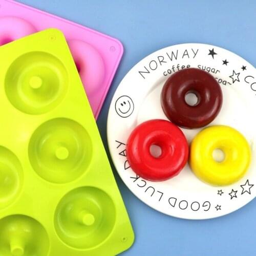 6 Doughnut Silicone Cake Mold DIY Dessert Mold Oven Baking Tools High Temperature Resistance Silicone Molds