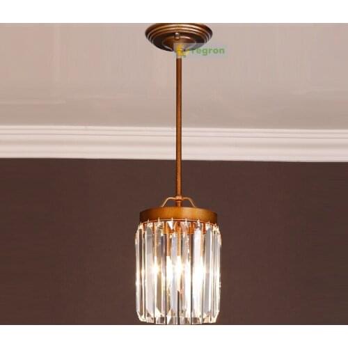 American Vintage lamp Nordic rustic hallway Led Ceiling Light stairs cloakroom crystal small lamps Home Lighting