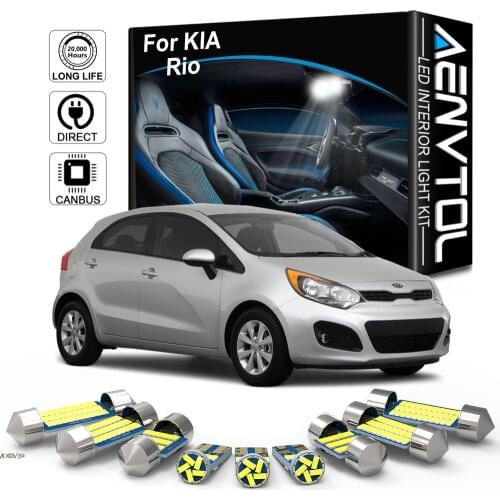 AENVTOL Canbus Auto LED Interior For Kia Rio 3 4 1999-2012 2013 2014 2015 2018 2020 2021 Car Accessories License Plate Lamp