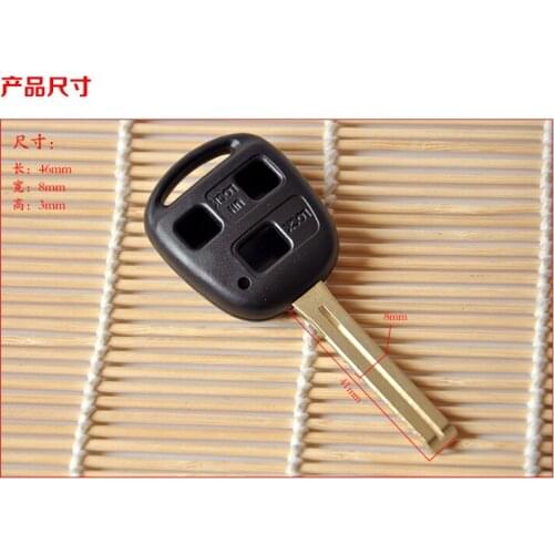Remote Key Shell Case For Toyota Camry Lexus 3 Buttons With TOY48 Uncut Short Blade Fob Key Cover 10PCS/lot