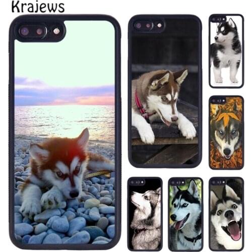 Krajews Animal Husky puppy Phone Case Cover For iPhone 5 6s 7 8 plus X XR XS 11 12 pro max Samsung Galaxy S7 S8 S9 S10 plus