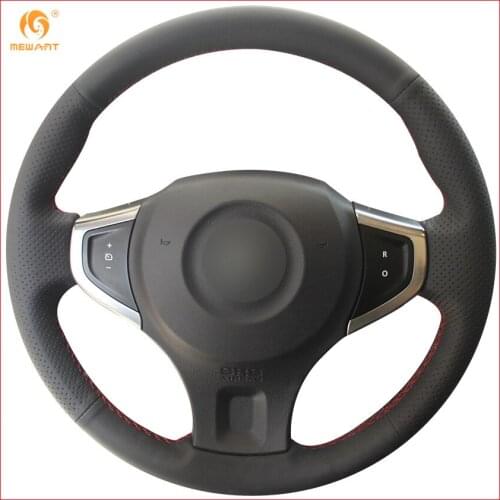 MEWANT Black Artificial Leather Car Steering Wheel Cover for Renault Koleos 2009-2014 Samsung QM5 Accessories Interior Parts