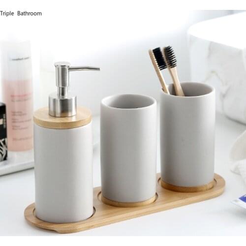 Creative Matte Ceramic Bathroom Tooth Mug Multi-function Teeth Brushing Cups Kitchen wash set Liquid Emulsion Container Sets