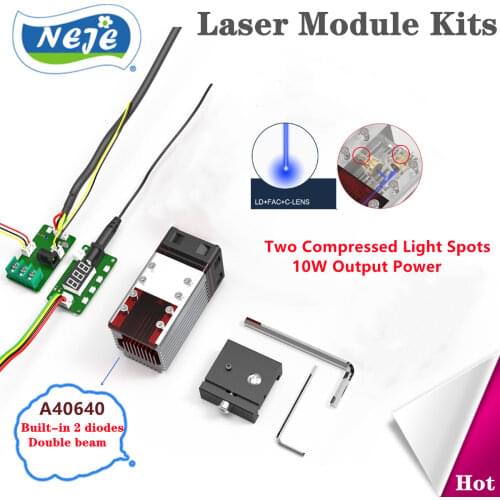 NEJE 80W A40640 CNC Laser Module Kits 2 Diodes 450nm Blue Laser TTL Module for Laser Engraving Machine Wood Marking Cutting Tool