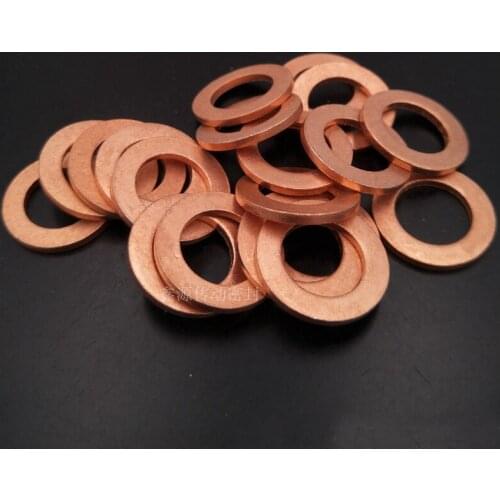 M4 Inner diameter Copper washer outside diameter 6/7/8/9/10/11/12/14mm flat gasket marine meter gaskets washers meson