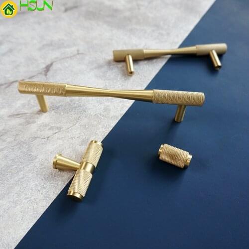 Furniture Luxury Knurling Brass Handles V Long Round Modern Pulls Cupboard Wardrobe Dresser Drawer Cabinet Wine Bar Knobs