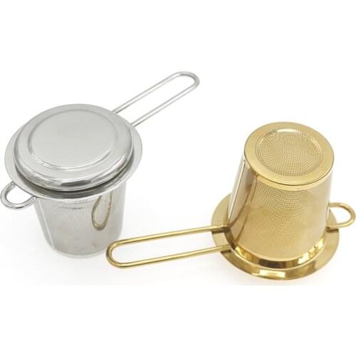 Reusable Mesh Tea Infuser Stainless Steel Strainer Loose Leaf Teapot Spice Filter With Lid Cups Kitchen Accessories