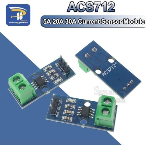 1PCS NEW 5A 20A 30A Hall Current Sensor Module ACS712 Model For Arduino AC DC Current Detection Board