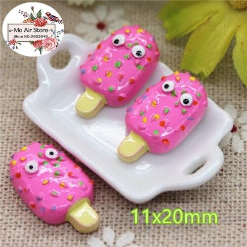 Ice-cream stick 10PCS 11x20mm Resin Flatback Cabochon Miniature Food Art Supply Decoration Charm Craft