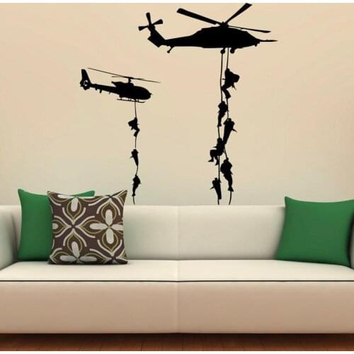 Air Force Wall Decal Helicopter Army Theme Boys Bedroom Playroom Home Interior Decor Creatives Door Window Vinyl Stickers Q908
