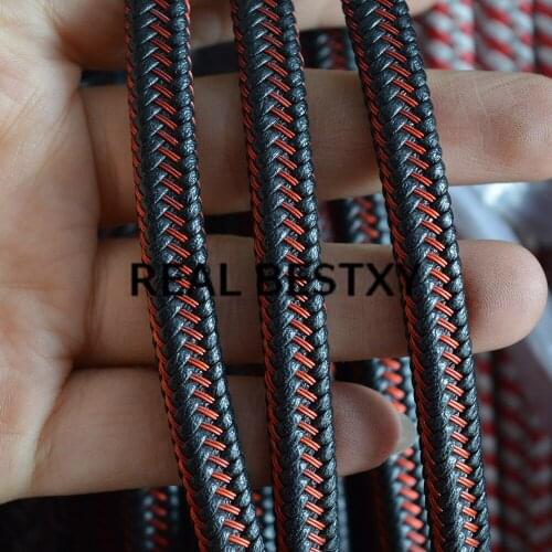 REAL BESTXY 5m/lot Braided Steel Wire/Leather cords Jewelry Accessories Metal Wire Mesh Bands Woven Ropes Craft Collar Making