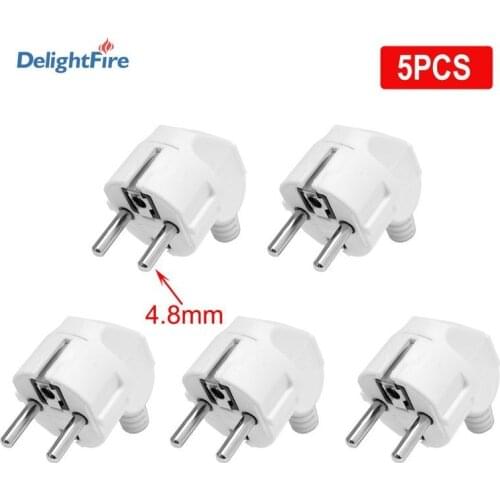EU Rewireable Plug Adapter EU Plug 4.8mm Schuko France Germany Power Adapter 16A 250V Outlets Extension Cord Connector Plug