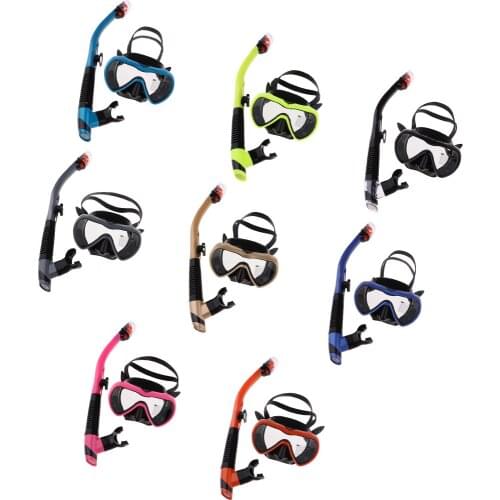 Swimming Snorkeling Scuba Diving Goggles And Dry Snorkel Set for Adults