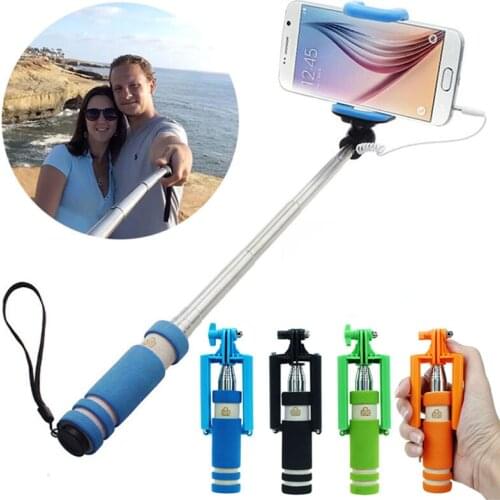 Maximum 60cm length Scalable Selfie Stick Compact Portable Easily Use Handheld Camera 3.5mm Jack Selfie Pole for Cellphone
