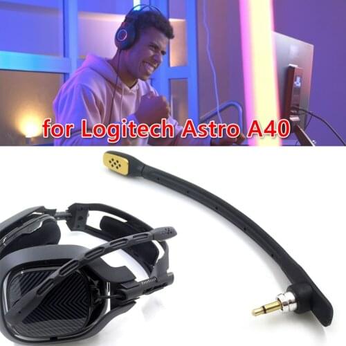 Replacement Gaming Headsets Noise Reduction Microphone Adjustable 360 Degrees Bendable Gaming Microphone for Logitech Astro A40