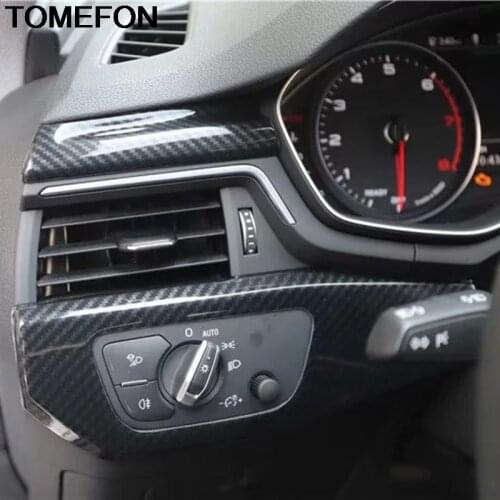 TOMEFON For Audi A4L A4 B9 2017-2019 LHD Front Middle Center Console Control Dashboard Panel Cover Trim Interior Accessories ABS