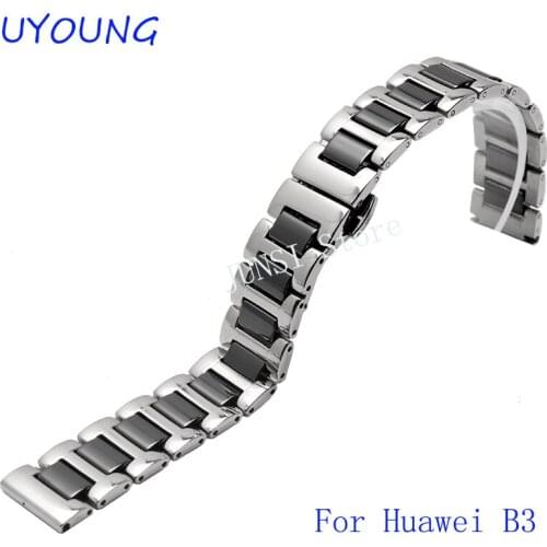 Smart Wrist Strap Ceramics Strap Quality Stainless Steel Watchband 16mm Men Women For HUAWEI B3